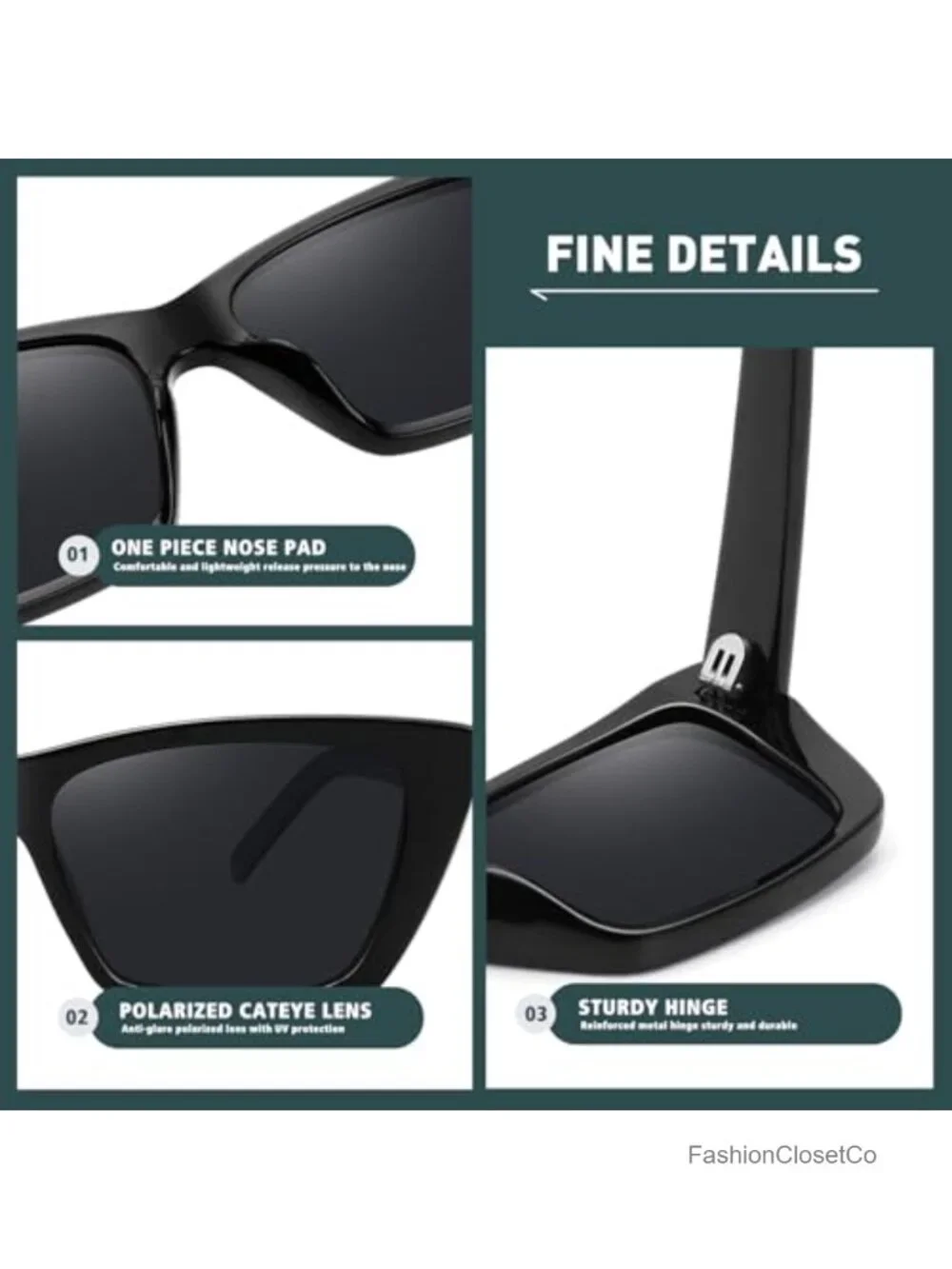 Vintage Cat Eye Polarized Sunglasses for Women UV400 Protection
